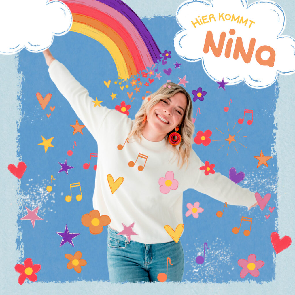 Albumcover von "Hier kommt Nina", Kindersongs für Groß und Klein